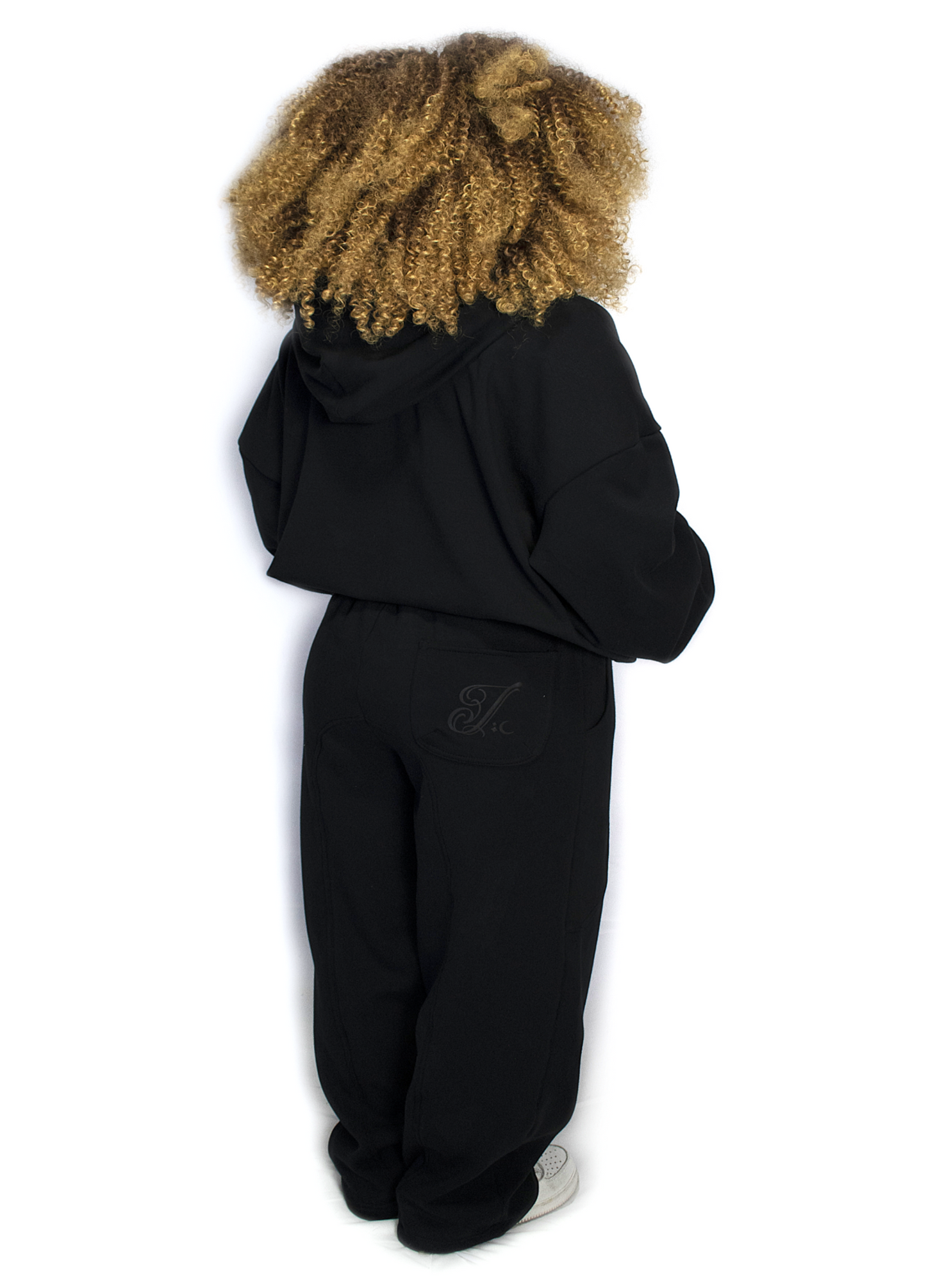 Women boxy black zipper imperio V1