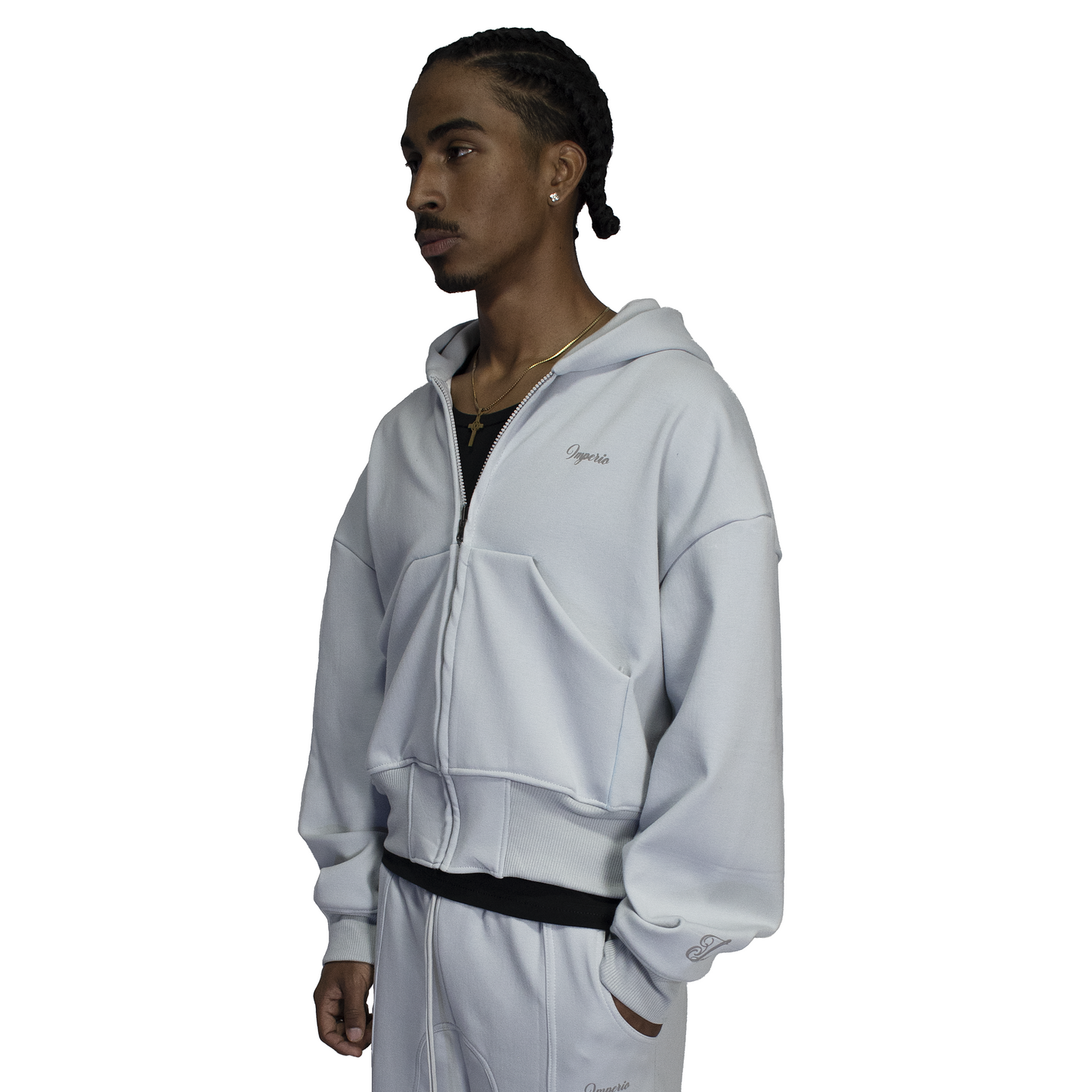 Men's boxy black zipper imperio V1