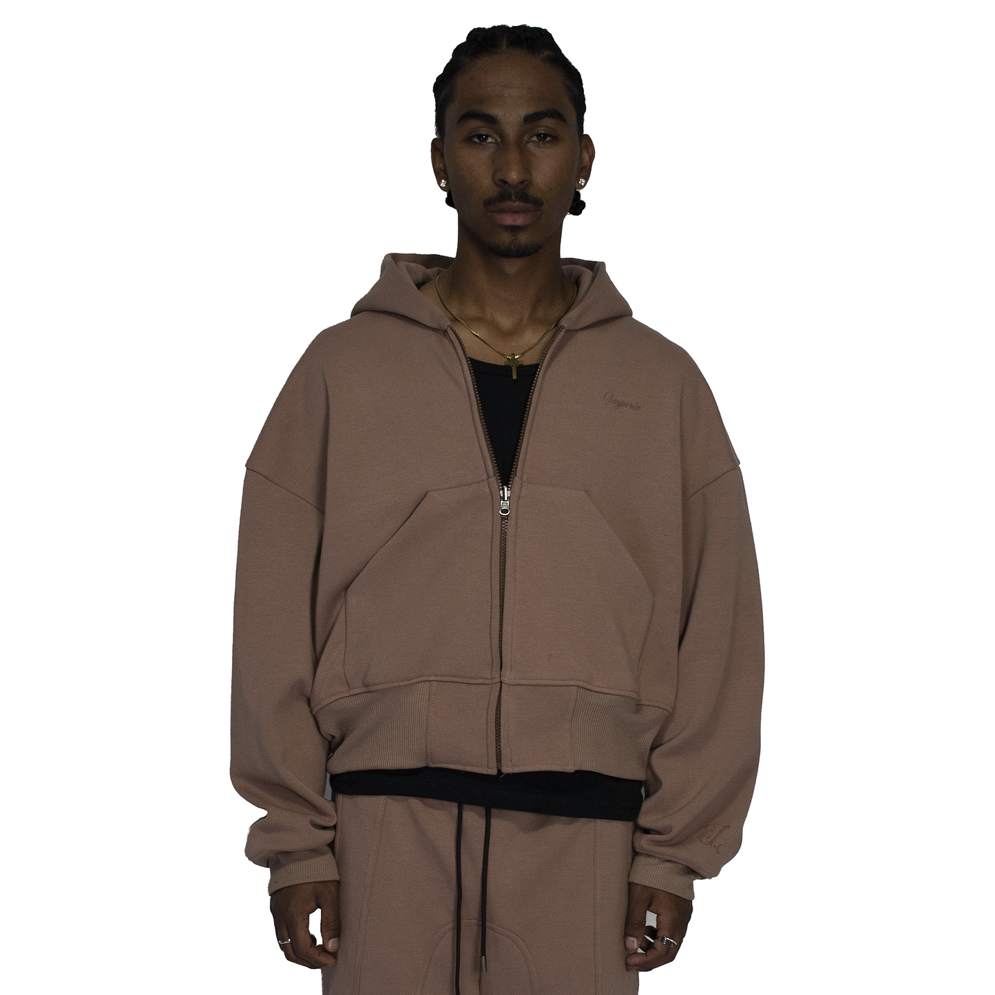 Men's boxy black zipper imperio V1