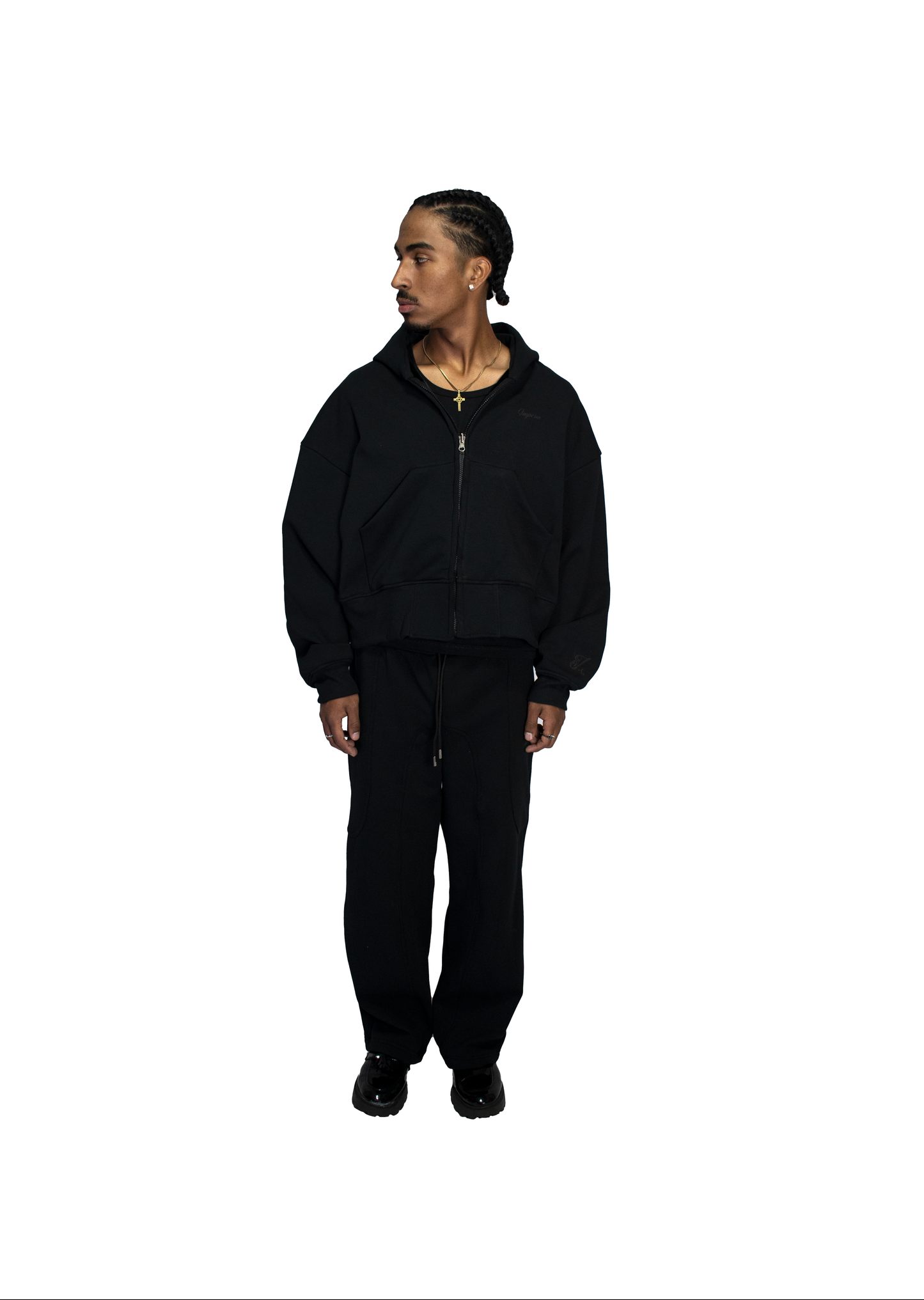 Men's boxy black zipper imperio V1