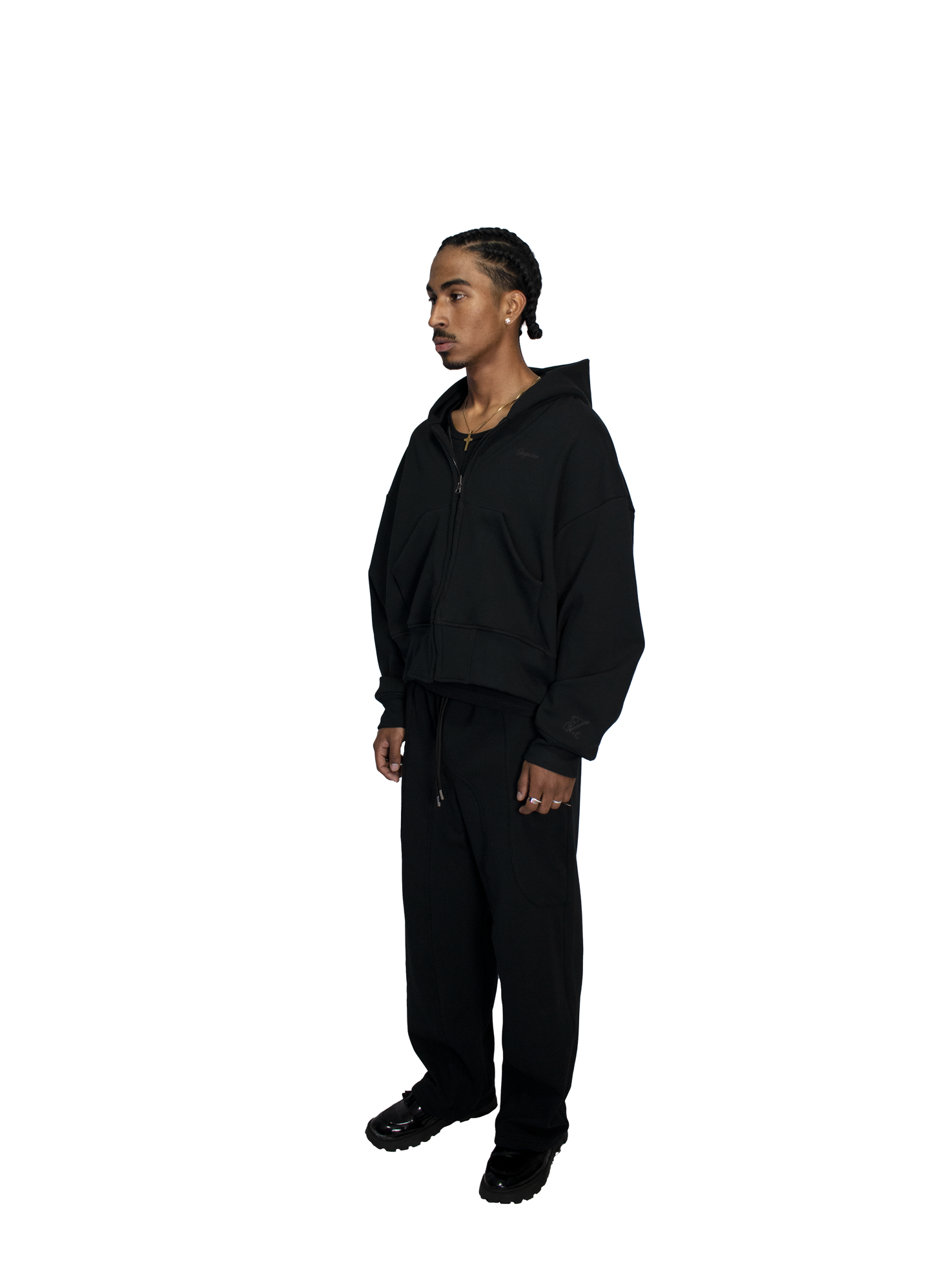 Men's boxy black zipper imperio V1